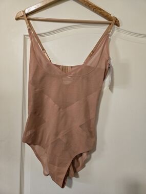 RACHEL Rachel Roy Sheer Blush Bodysuit